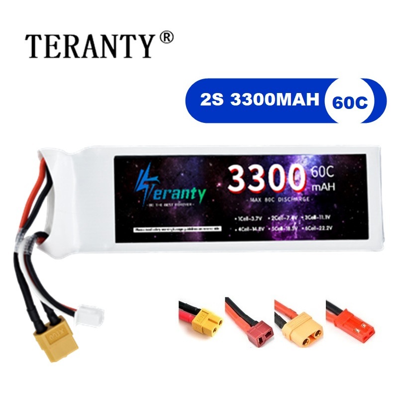 Drone Battery Adapter - 2S 7.4V LiPo Pil 3300mAh 60C